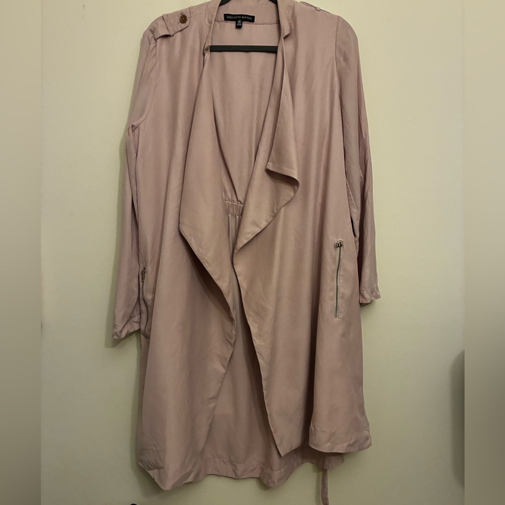 Saks Fifth Avenue Light Pink Trench Coat
